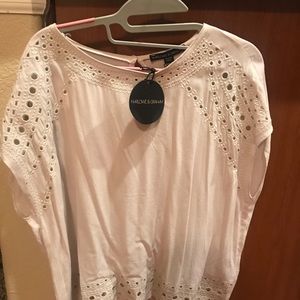 Harlowe and Graham cream blouse. NWT